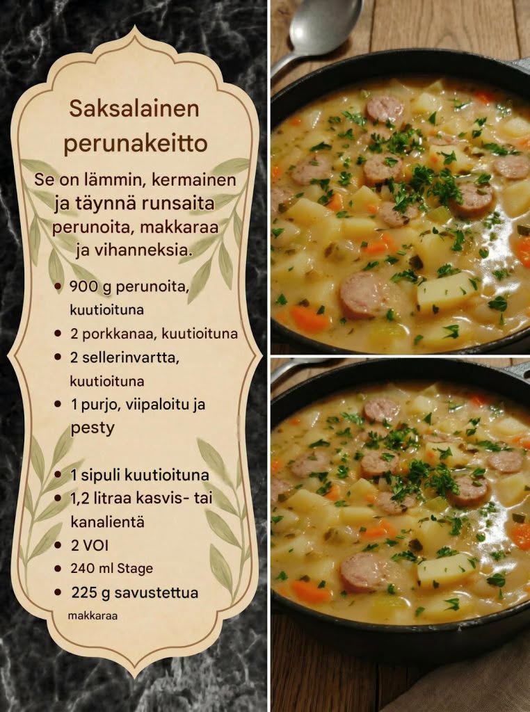 Tämä saksalainen perunakeitto lämmitti sydäntäni niin paljon, että lopetin sen kypsentämisen kesken kaiken ja olin yksinkertaisesti kiitollinen siitä, että tiesin tämän reseptin.  Resepti kommenteissa. ❤️ JATKAKSESI RESEPTEJÄNI, LÄHETÄ TEKSTIVIESTI “KYLLÄ”
