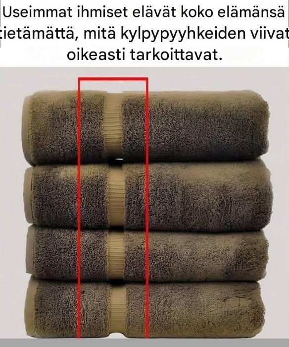 Nuo oudot viivat pyyhkeissäsi eivät ole vain koristeita, ne paljastavat salaa laadun… ⬇️ ⬇️ ⬇️