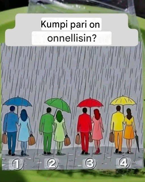 Kumpi pariskunnista on onnellisin?