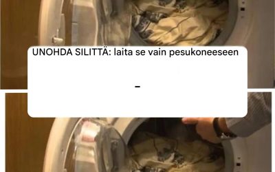 UNOHDA SILITTÄMINEN: laita se vain pesukoneeseen –