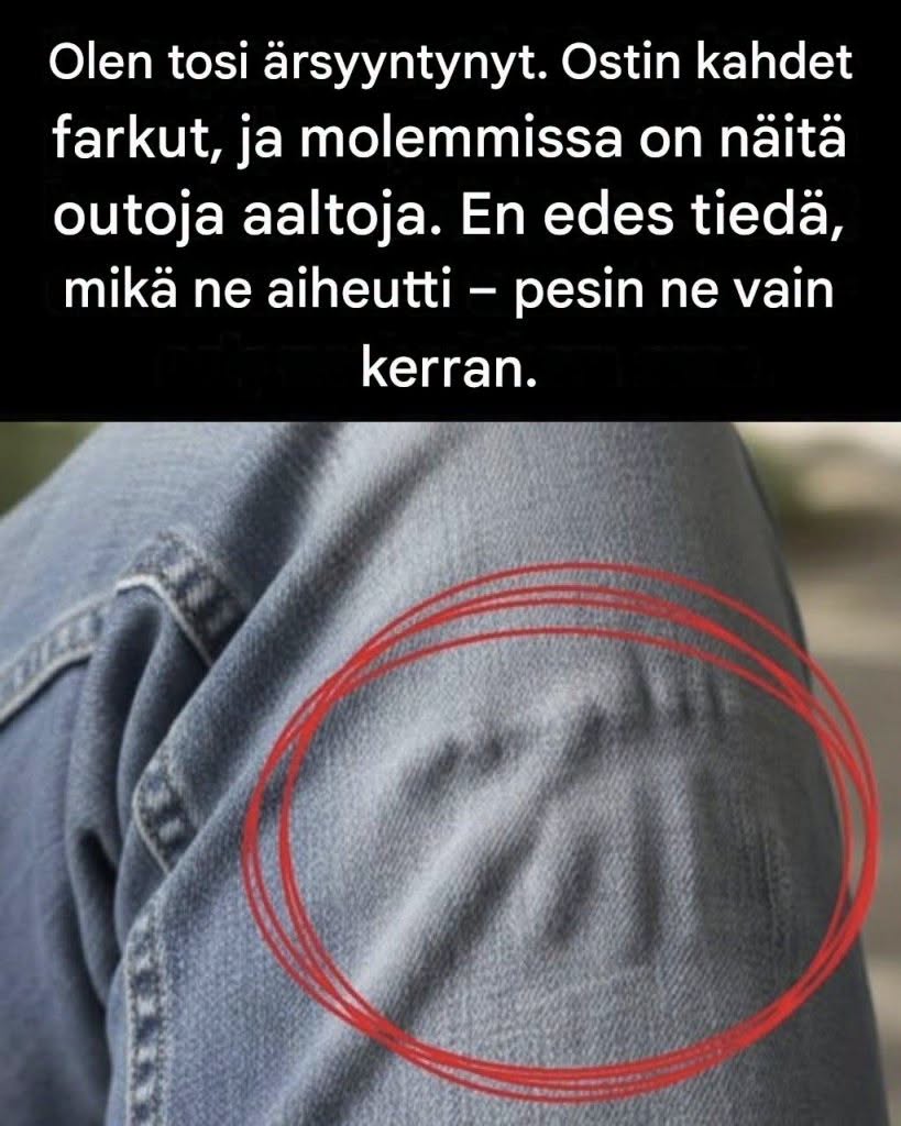 Miksi farkut saavat outoja aaltoja pesun jälkeen? (Ja miten estää se)  Katso lisää ohjeita ensimmäisestä kommentista 👇😍👇