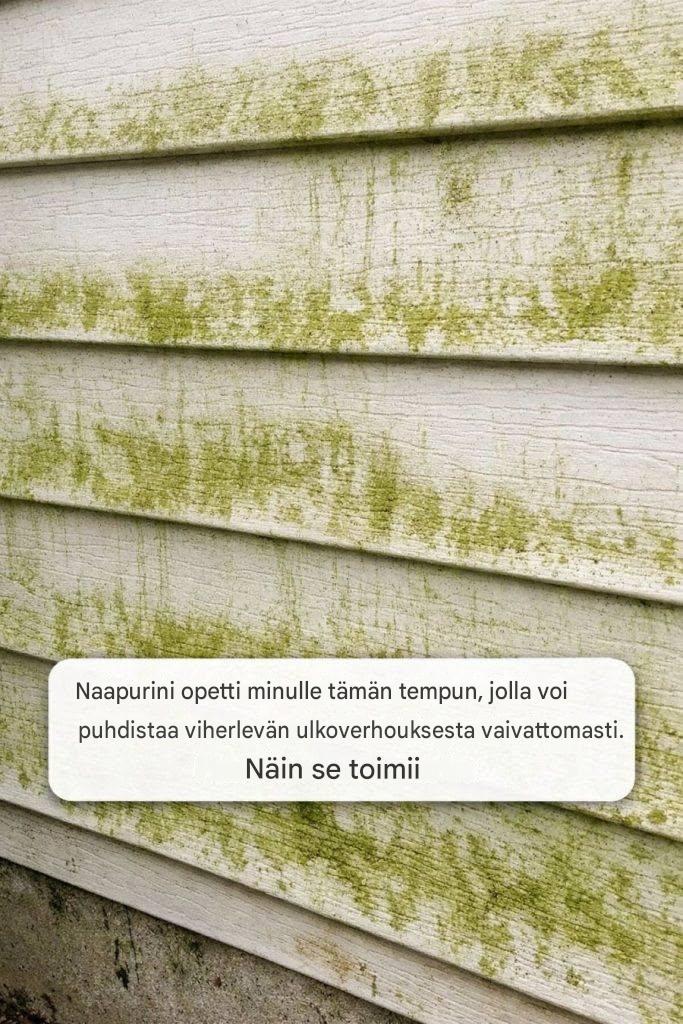 Naapurini opetti minulle tämän tempun, jolla voi puhdistaa viherlevän ulkoverhouksesta vaivattomasti. Näin se toimii.