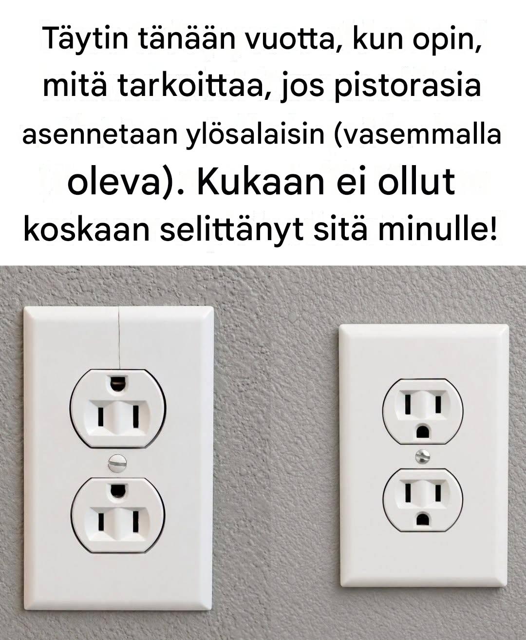 “Kukaan ei ollut koskaan selittänyt sitä minulle!” Yllättävä syy, miksi jotkut pistorasiat asennetaan ylösalaisin (ja miksi se on itse asiassa loistavaa)