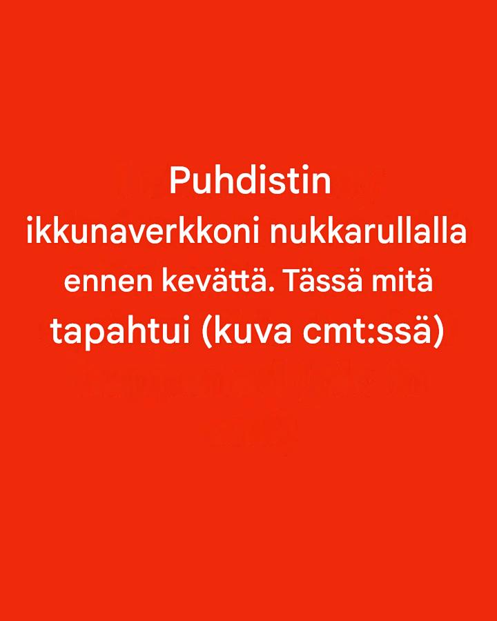 Puhdistin ikkunaverkkoni nukkarullalla ennen kevättä. Tässä mitä tapahtui. Koko artikkeli 👇 💬