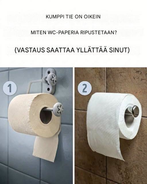 Mikä on oikea tapa ripustaa wc-paperi? (Vastaus saattaa yllättää sinut)  Katso lisää ohjeita ensimmäisestä kommentista 👇😍👇