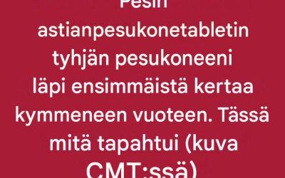 Pesin astianpesukonetabletin tyhjän pesukoneeni läpi ensimmäistä kertaa kymmeneen vuoteen. Tässä kävi. Koko artikkeli 👇 💬