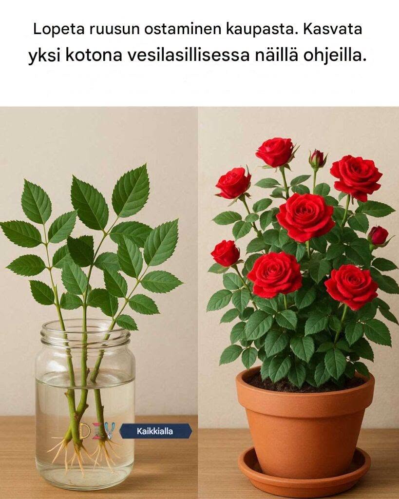 Lopeta ruusun ostaminen kaupasta. Kasvata yksi kotona vesilasillisessa näillä ohjeilla.  Katso lisää ohjeita ensimmäisestä kommentista 👇😍👇